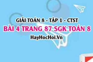 Giải bài 4 trang 87 Toán 8 Tập 1 SGK Chân trời sáng tạo